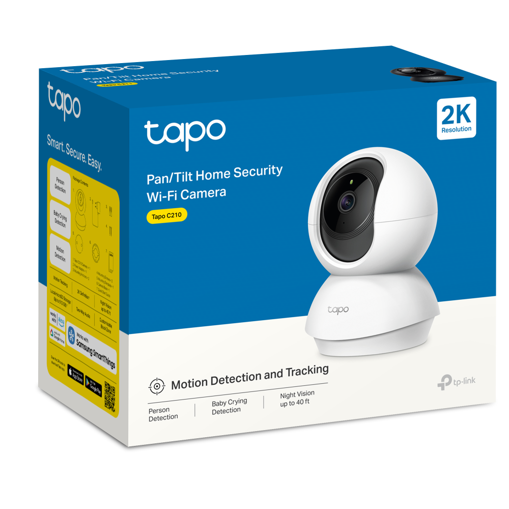 TP-Link Tapo C210 2K 3MP Pan/Tilt Indoor Wi-Fi Security Camera