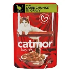 Catmor - Adult Cat Food Chuncks In Gravy Lamb Pouch 36x85G