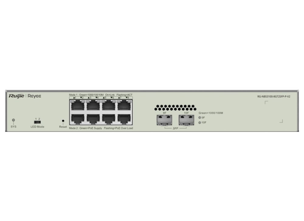 Reyee 8 Port Gigabit PoE 125W 2SFP Layer 2+ Smart Managed Switch