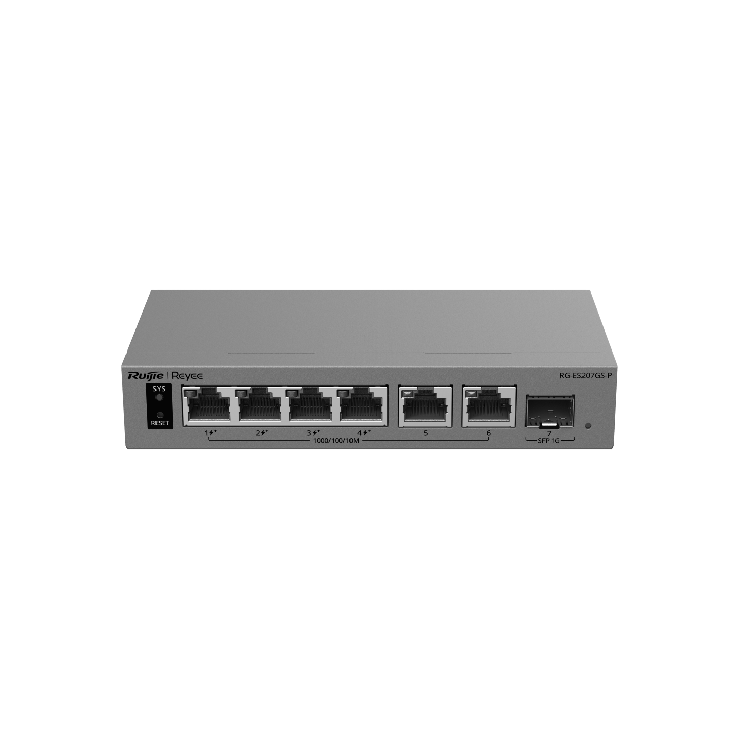 Reyee RG-ES207GS-P 6 Port Gigabit Smart PoE Switch, 4x PoE+ 54W, 1x SFP