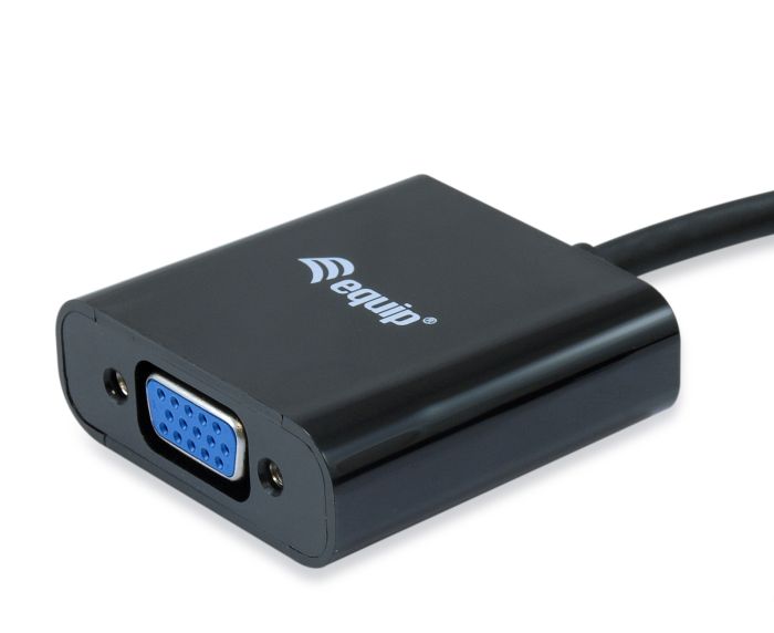 Equip DisplayPort to VGA Adapter, Male to Female, 1080p, 15cm, Black
