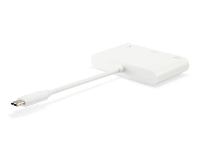 Equip USB-C to VGA, USB-A and 60W USB-C PD Adapter, 1080p, White