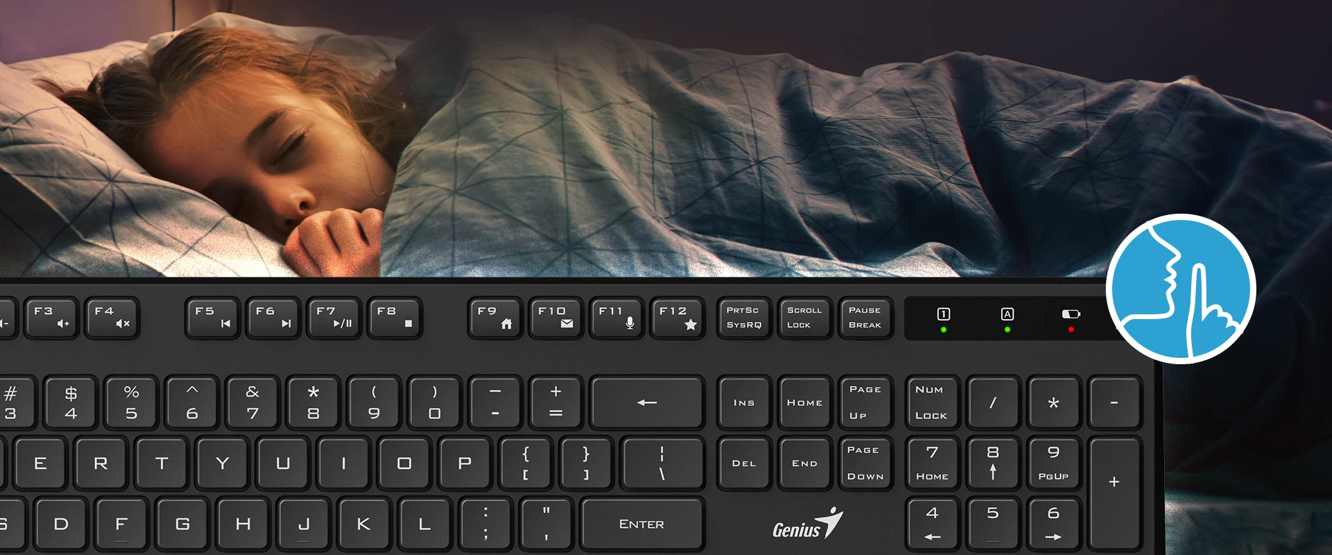 Genius KB-7200 Wireless Keyboard with Copilot Key, Black