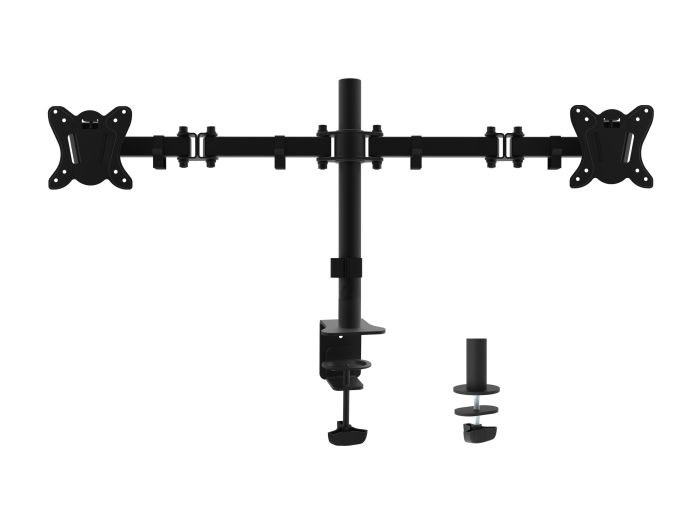 Equip Articulating Dual Monitor Desk Mount, 13 to 27 Inch, Black