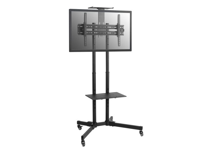 Equip Mobile TV Cart with AV and Camera Shelves, 37 to 75 Inch, Black