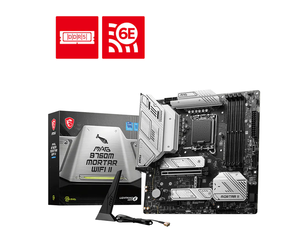 MSI MAG B760M Mortar WiFi II DDR5 Intel LGA1700 Micro-ATX Motherboard