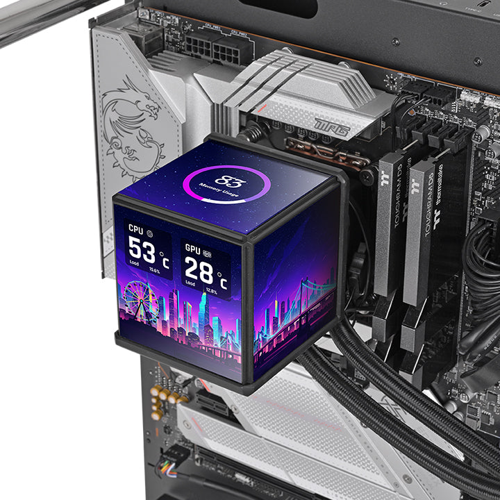Thermaltake MINECUBE 360 Ultra ARGB Sync AIO Liquid Cooler with Quad LCD Black