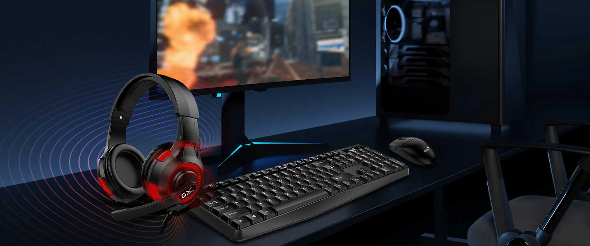 Genius GX Gaming HS-G600V Vibration Gaming Headset with Microphone
