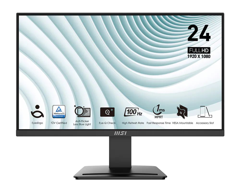 MSI PRO MP2412 23.8 Inch Full HD VA Monitor, 100 Hz