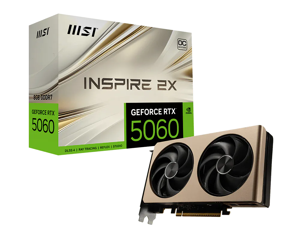 MSI GeForce RTX 5060 Inspire 2X OC 8GB GDDR7 Graphics Card