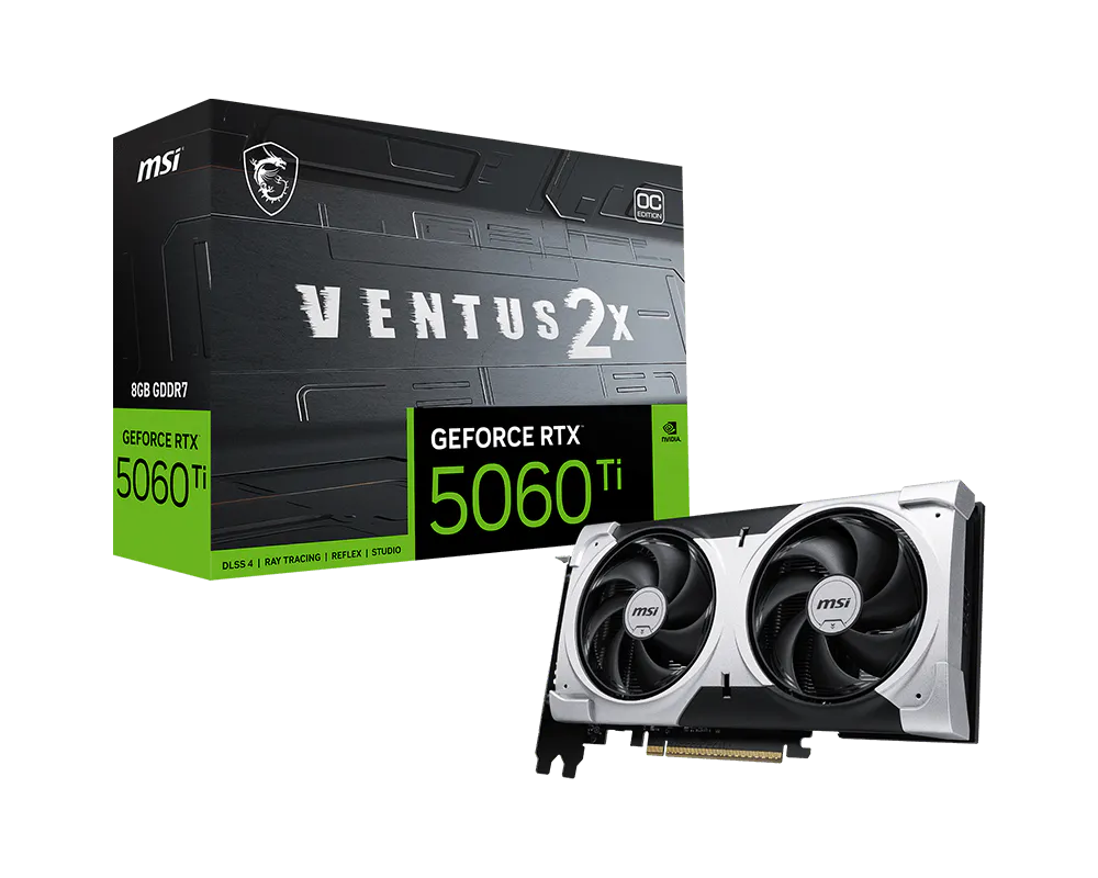 MSI GeForce RTX 5060 Ti Ventus 2X OC Plus 8GB GDDR7 Graphics Card