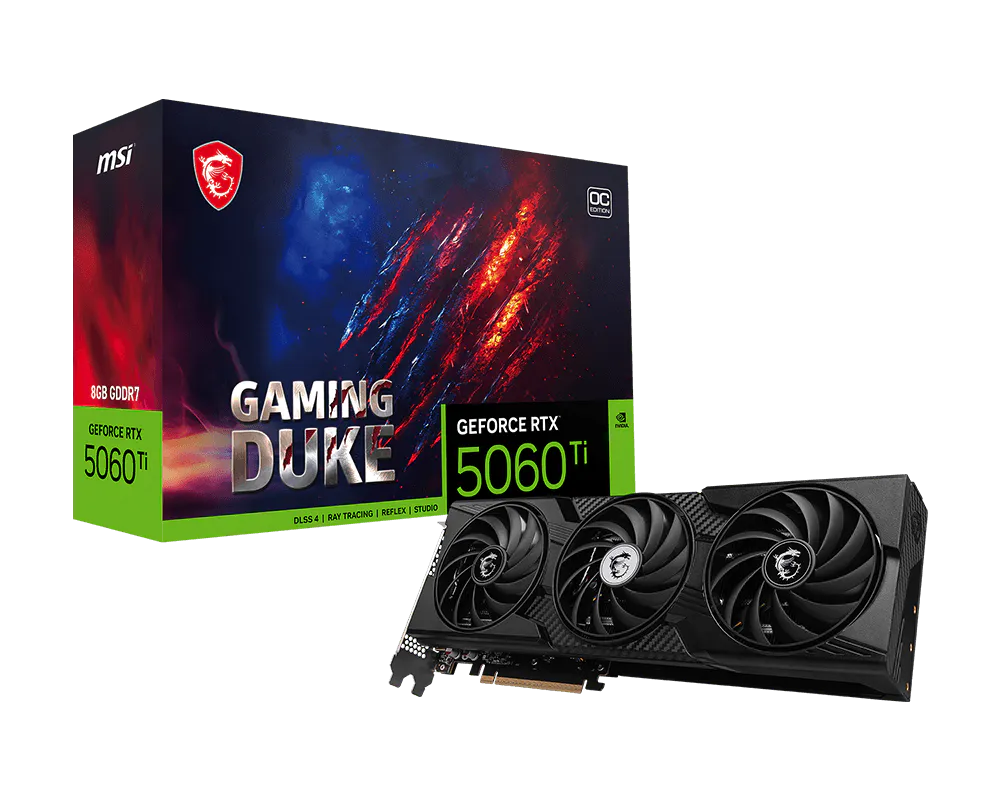 MSI GeForce RTX 5060 Ti Gaming Duke 3X OC 8GB GDDR7 Graphics Card