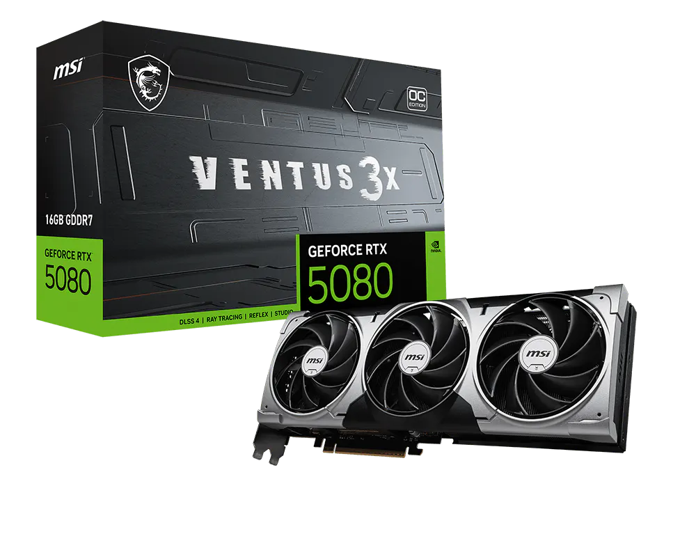 MSI GeForce RTX 5080 Ventus 3X OC 16GB GDDR7 Graphics Card